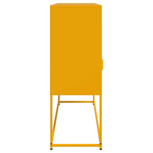Senfgelbes Stahl Sideboard, 100cm