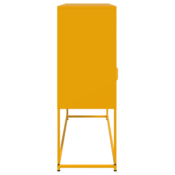 Senfgelbes Stahl Sideboard, 100cm