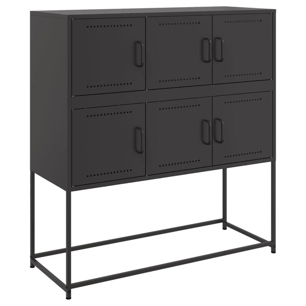 Schwarzes Stahl Sideboard, 100cm