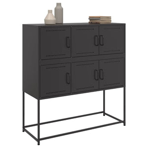 Schwarzes Stahl Sideboard, 100cm