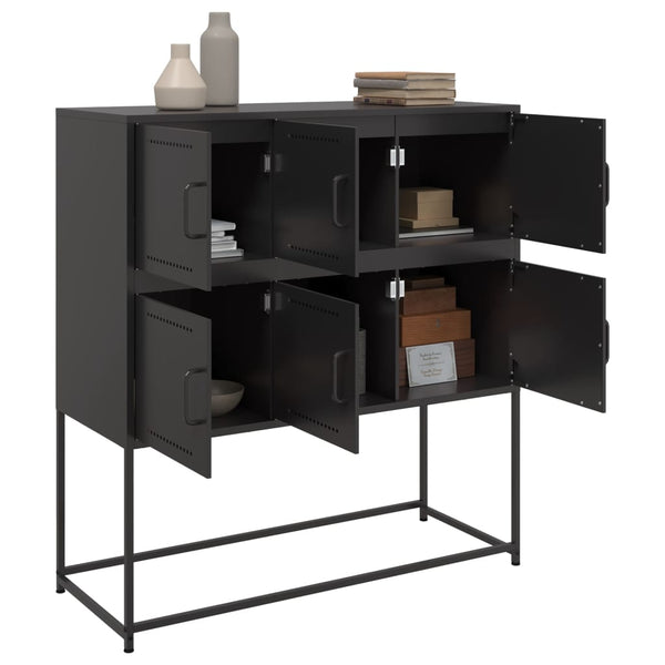 Schwarzes Stahl Sideboard, 100cm