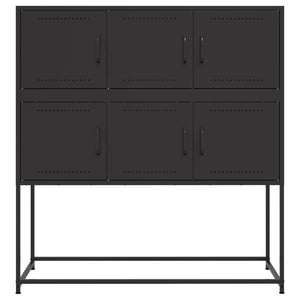 Schwarzes Stahl Sideboard, 100cm
