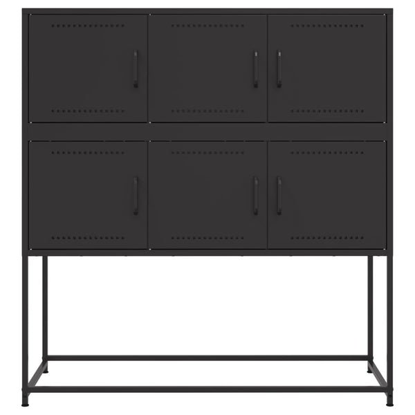 Schwarzes Stahl Sideboard, 100cm