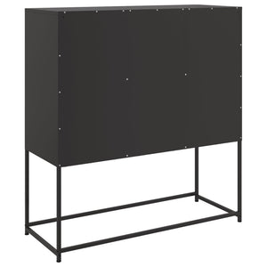 Schwarzes Stahl Sideboard, 100cm