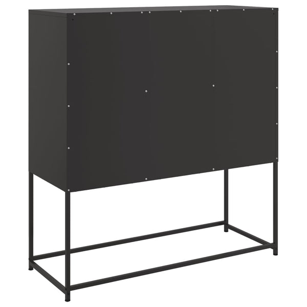 Schwarzes Stahl Sideboard, 100cm
