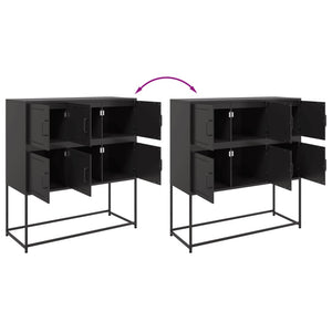Schwarzes Stahl Sideboard, 100cm