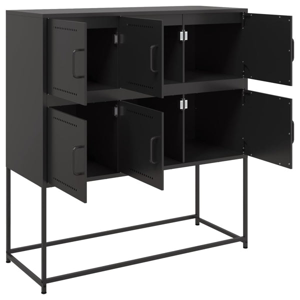 Schwarzes Stahl Sideboard, 100cm