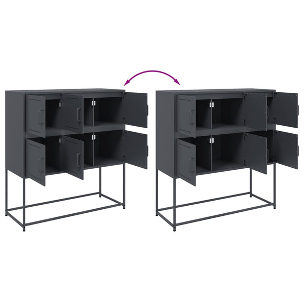 Anthrazit Stahl Sideboard 100,5 cm