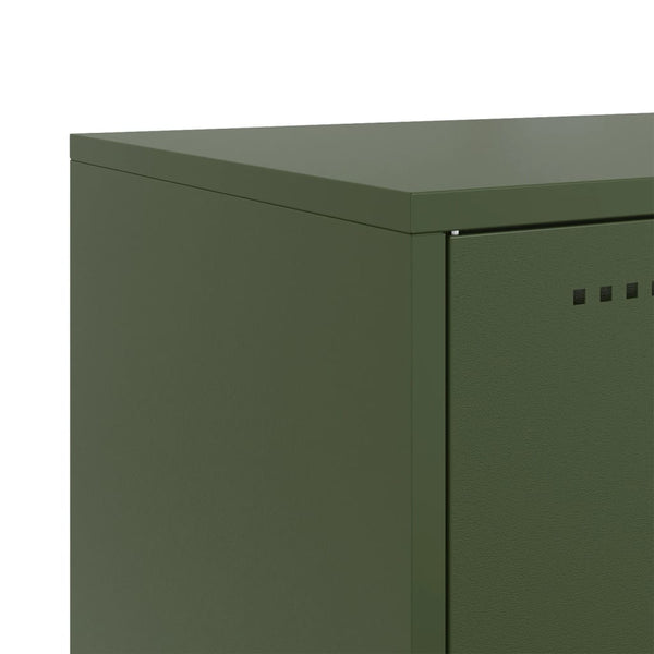 Olivgrünes Stahl Sideboard 100,5 cm