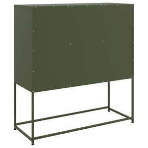 Olivgrünes Stahl Sideboard 100,5 cm