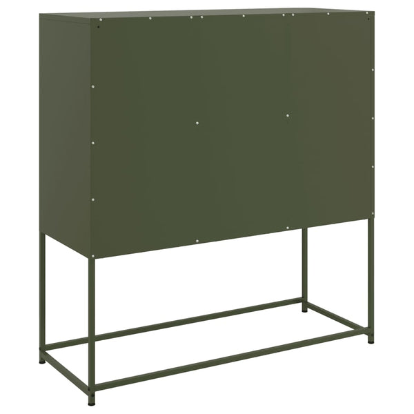 Olivgrünes Stahl Sideboard 100,5 cm