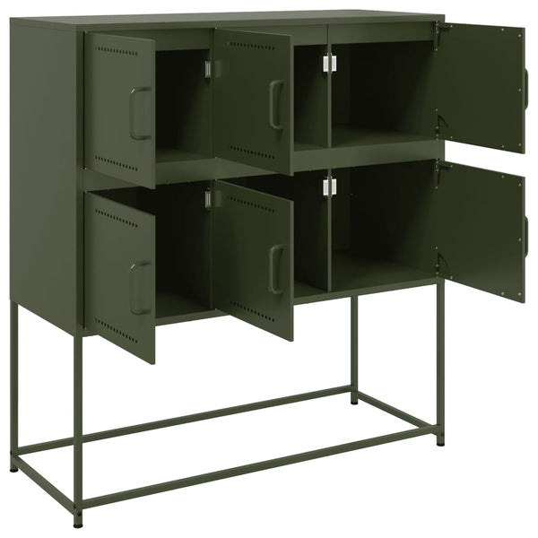 Olivgrünes Stahl Sideboard 100,5 cm