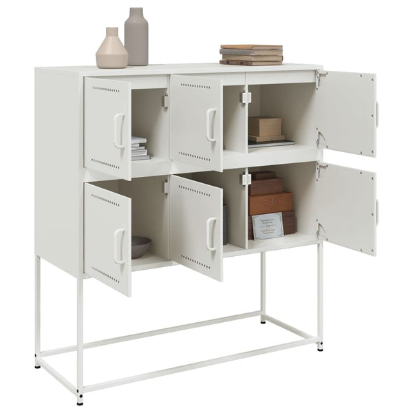 Weißes Stahl Sideboard, 100,5 cm