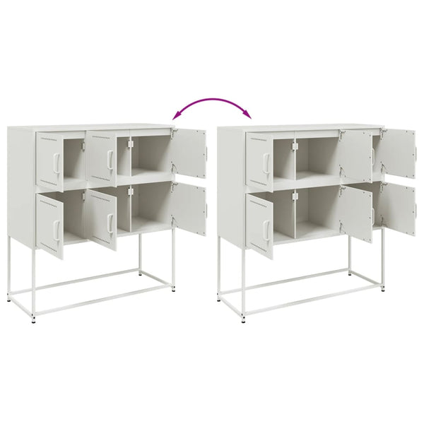 Weißes Stahl Sideboard, 100,5 cm