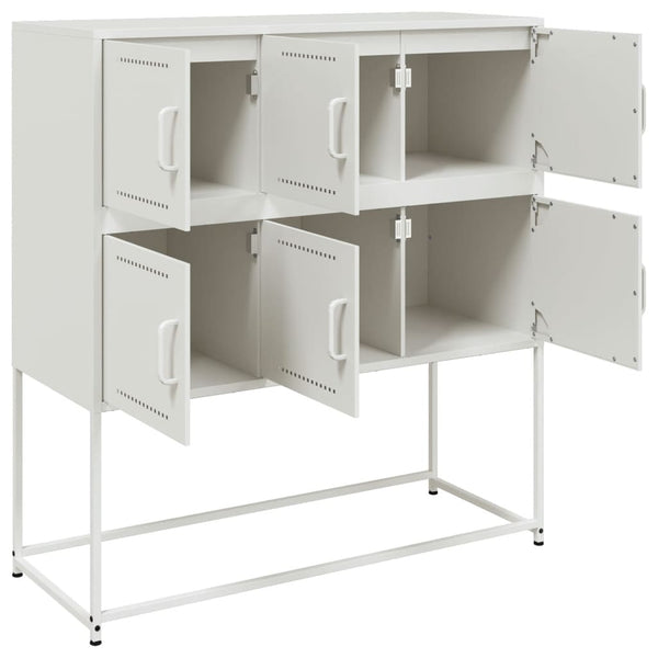 Weißes Stahl Sideboard, 100,5 cm