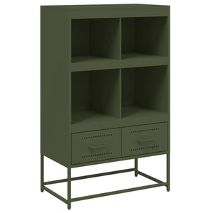 Olivgrünes Highboard aus Stahl, 68,5 cm