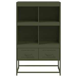 Olivgrünes Highboard aus Stahl, 68,5 cm