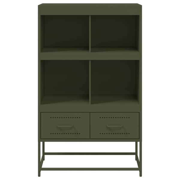 Olivgrünes Highboard aus Stahl, 68,5 cm