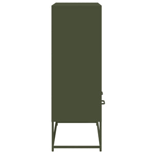 Olivgrünes Highboard aus Stahl, 68,5 cm