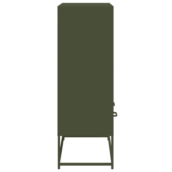 Olivgrünes Highboard aus Stahl, 68,5 cm