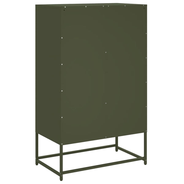Olivgrünes Highboard aus Stahl, 68,5 cm