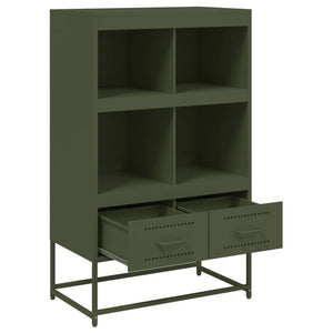 Olivgrünes Highboard aus Stahl, 68,5 cm