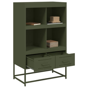 Olivgrünes Highboard aus Stahl, 68,5 cm