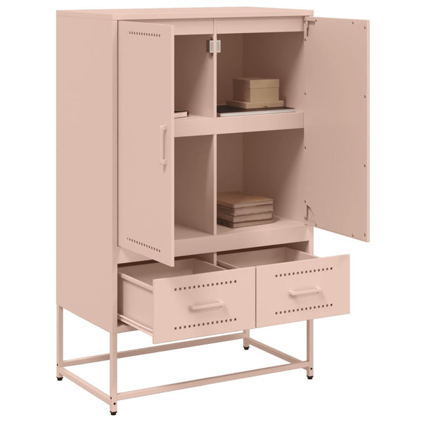 Rosa Highboard, 68 cm Stahl-Schrank