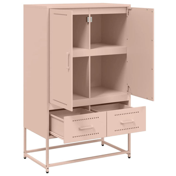 Rosa Highboard, 68 cm Stahl-Schrank