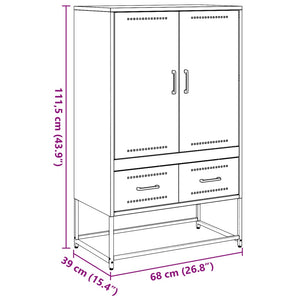 Rosa Highboard, 68 cm Stahl-Schrank