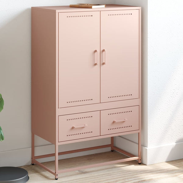 Rosa Highboard, 68 cm Stahl-Schrank