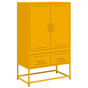 Senfgelbes Highboard aus Stahl, 68 cm