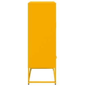 Senfgelbes Highboard aus Stahl, 68 cm