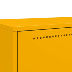 Senfgelbes Highboard aus Stahl, 68 cm