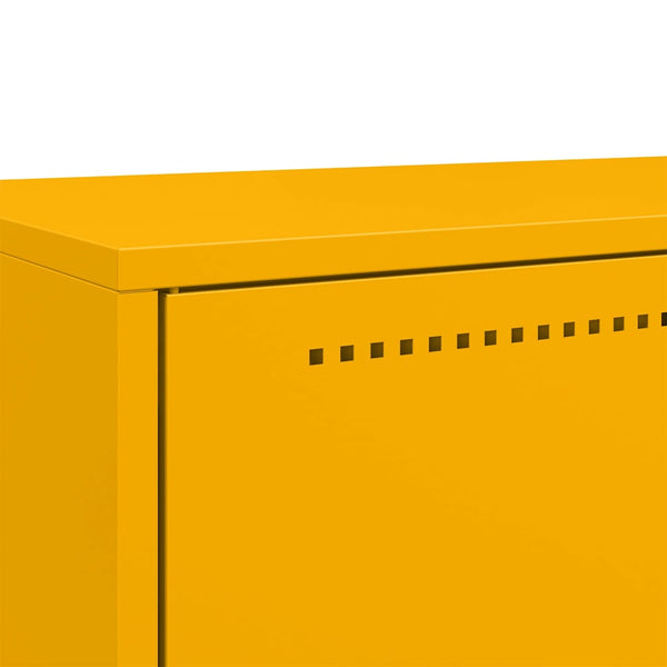 Senfgelbes Highboard aus Stahl, 68 cm