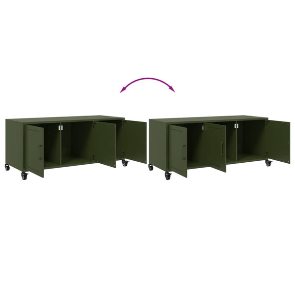 TV-Schrank Olivgrün Stahl 100,5 cm