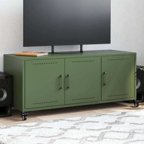 TV-Schrank Olivgrün Stahl 100,5 cm