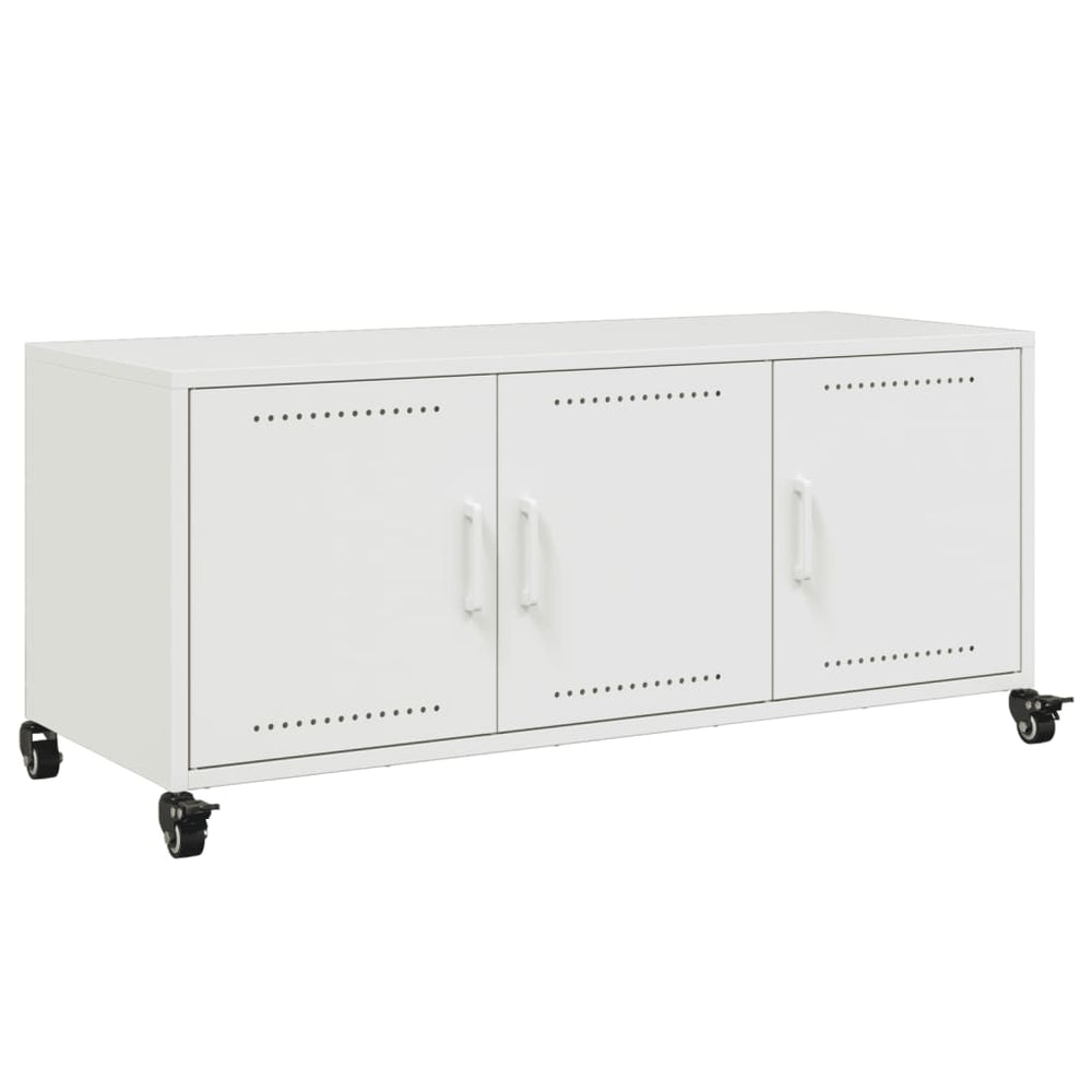 Weißer TV-Schrank aus Stahl, 100,5 cm