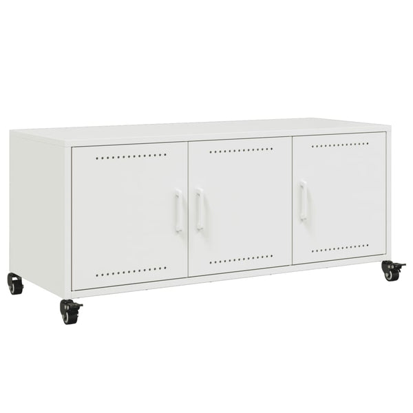 Weißer TV-Schrank aus Stahl, 100,5 cm