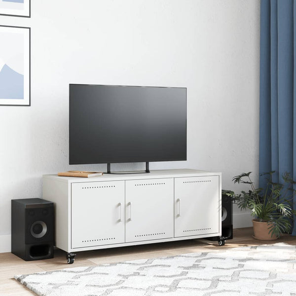 Weißer TV-Schrank aus Stahl, 100,5 cm