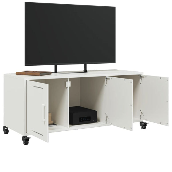 Weißer TV-Schrank aus Stahl, 100,5 cm