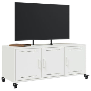Weißer TV-Schrank aus Stahl, 100,5 cm