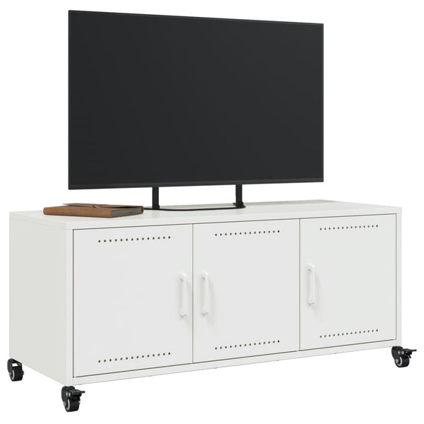 Weißer TV-Schrank aus Stahl, 100,5 cm