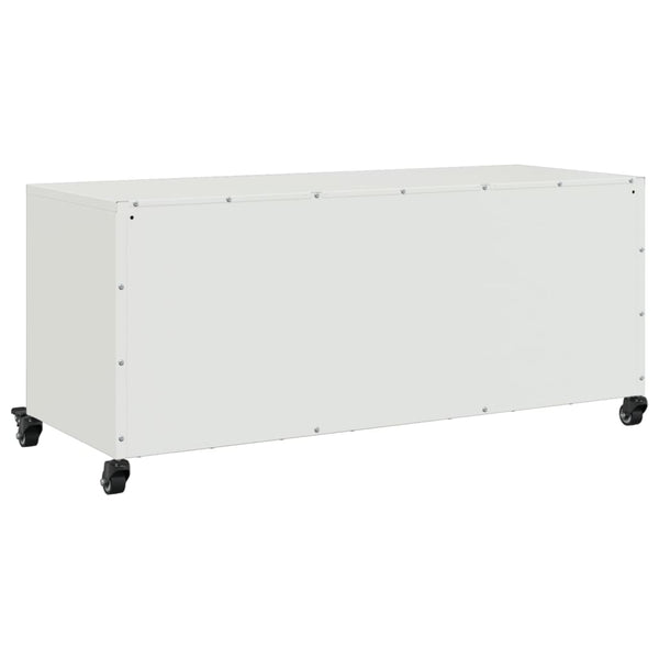 Weißer TV-Schrank aus Stahl, 100,5 cm