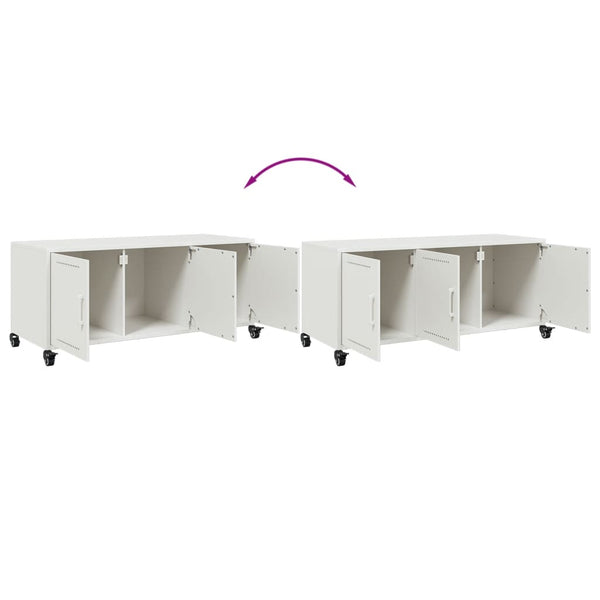 Weißer TV-Schrank aus Stahl, 100,5 cm