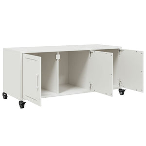 Weißer TV-Schrank aus Stahl, 100,5 cm
