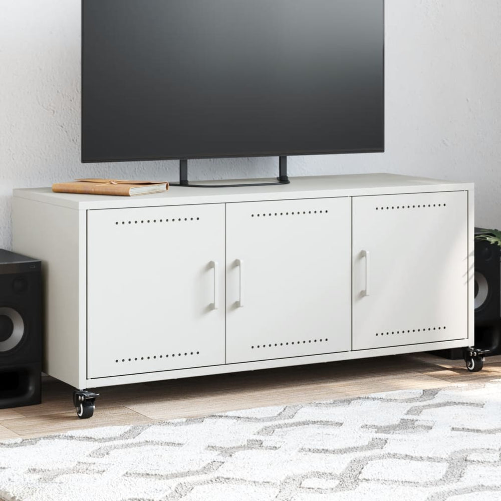 Weißer TV-Schrank aus Stahl, 100,5 cm