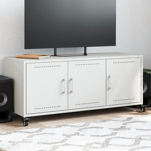 Weißer TV-Schrank aus Stahl, 100,5 cm