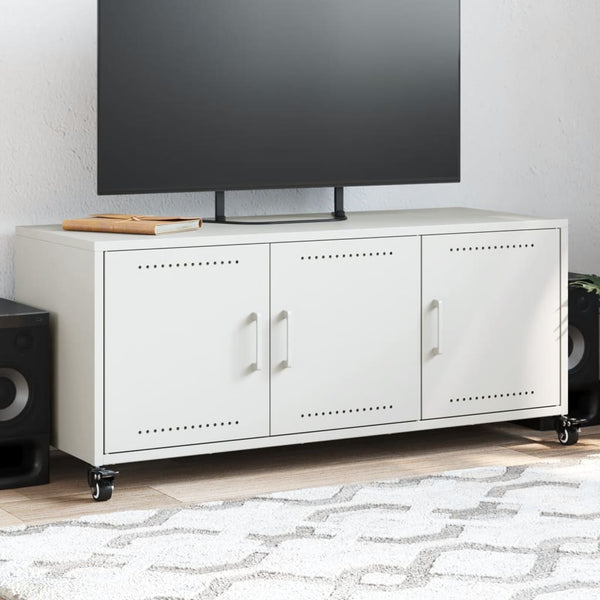 Weißer TV-Schrank aus Stahl, 100,5 cm