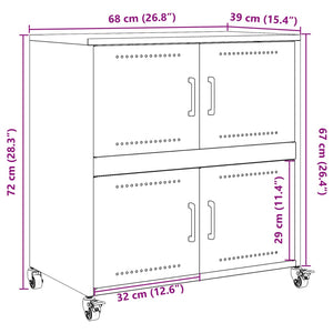 Rosa Sideboard Stahl, 68,5 cm